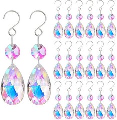 Chandelier Crystals Suncatcher,38mm Colorful Teardrop Pendants Parts Hanging