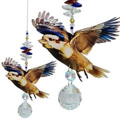 Kookaburra / Rainbow Bird Suncatchers, Crystal Suncatcher Gift, window hanging