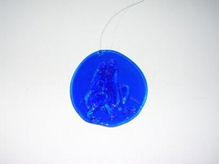 Vintage Cobalt Blue Glass Frog Sun Catcher