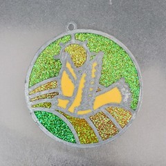 VTG Metal Stained Glass Style Dove Sun 2 window sun-catcher