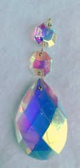 VINTAGE CZECH CHANDELIER CRYSTAL SUNCATCHER AURORA BOREALIS AB FINISH