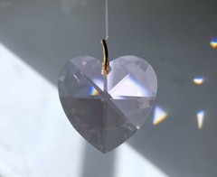 Swarovski 6202-28mm Rose Pink Heart Crystal Pendant Prism 1-1/8″