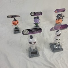 Set of 5 Solar Dancing (2)pumpkins (2) Skeletons & Frankenstein Halloween