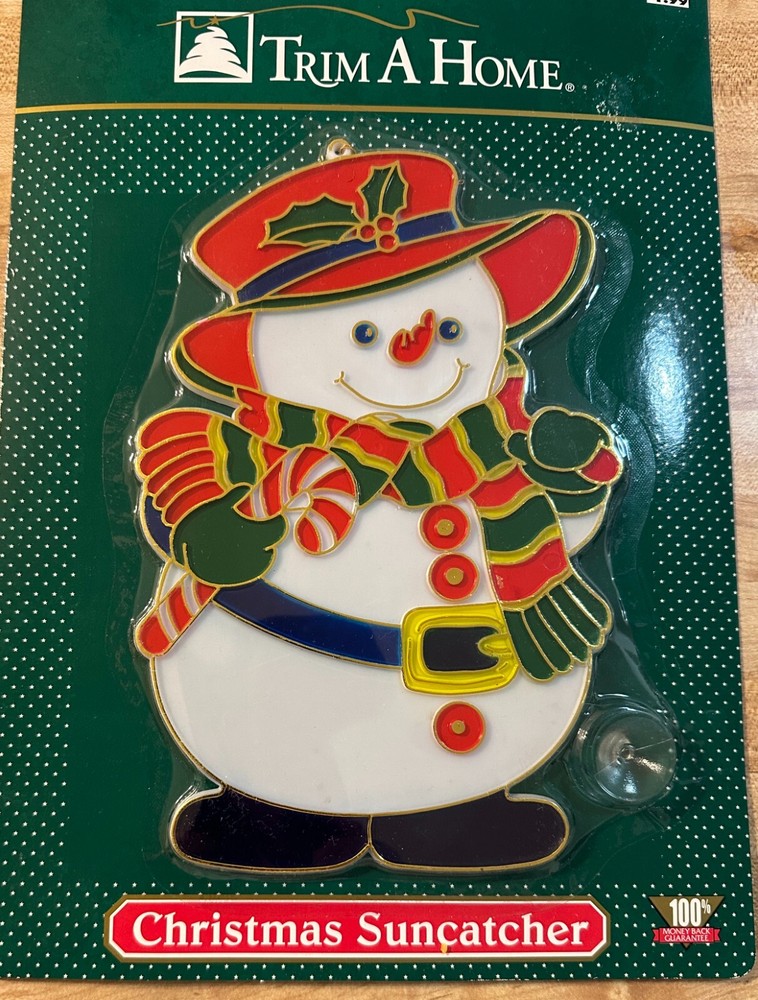 Vintage Frosty the Snowman Suncatcher Christmas Decoration 8” NOS NEW