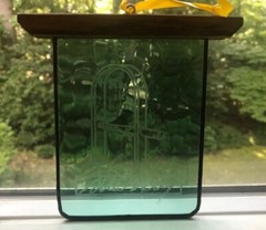 New Gustav Stickley Als Ik Kan Etched Glass Wood Window Hanger Craftsman Farms