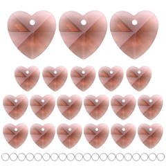 20PCS Crystal Heart Shape Prisms, 14mm/0.55″ Pendant Hanging [Medium Purple]