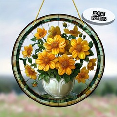 Potted Sunflower Acrylic Suncatcher Wall Art Perfect Decoration Gift for Lovers