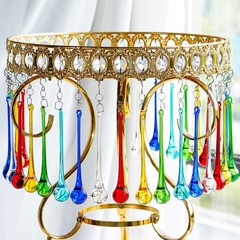 Mix Color Large Crystal Raindrop Chandelier Prisms 6pcs DIY Hanging Drops