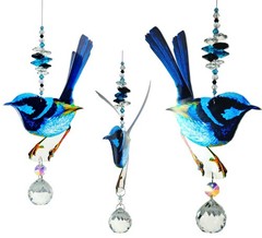 Kookaburra / Rainbow Bird Suncatchers, Crystal Suncatcher Gift, window hanging