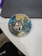 Wolf Glass Suncatcher (Made In Dom Rep) Huskies, Dog 3 1/2″ Radius
