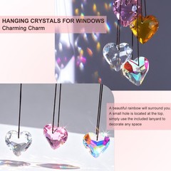 1 Pack Colorful Garden Suncatchers, Hanging Crystals for Windows [Red]
