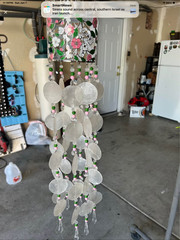 Wind chime with shells and crystals