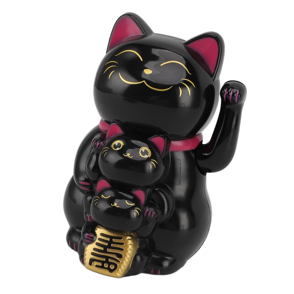 Solar Powered Lucky Cat Smiling Ornament For Home And Car Excellent