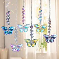 6Pcs Crystal Butterfly Suncatchers Hanging Ornaments, Rainbow Maker Sun Catchers