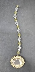 Black And Siamese Cat Suncatcher Dangle Tassel Green And Clear Beads