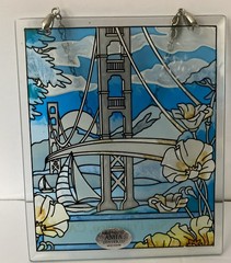 Amia- 1990’s Handpainted Golden Gate Bridge Stained Glass Style Suncatcher