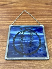 Ballet Shoes Suncatcher Blue & Black Celtic Design Wall Art Home Decor