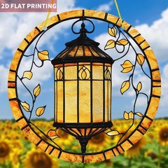 Acrylic Suncatcher Elegant Lantern & Vine Scene Window/Living Room Decoration