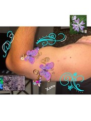Handmade Purple Butterfly Beaded Golden Wire Spiral Arm Cuff
