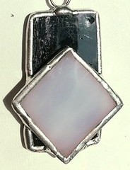Stained Glass Leadlight Suncatcher Diamond Energy Pendant Lightcatcher Silver