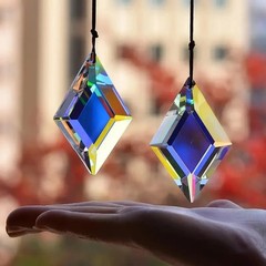2pcs Diamond Crystal Sun Catcher Rainbow Prism Light Maker Window Decor – NEW
