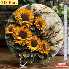 2D Flat Retro Enchanting Sunflower Autumn Harvest Acrylic Plaque