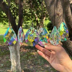 Crystal Suncatchers 6Pcs AB Colored Prisms 3 Inch – Perfect for Window Decor