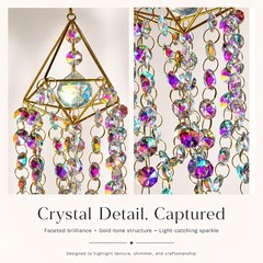 HDCRYSTALGIFTS Crystal Suncatchers for Window Hanging Glass Wind Multi Color