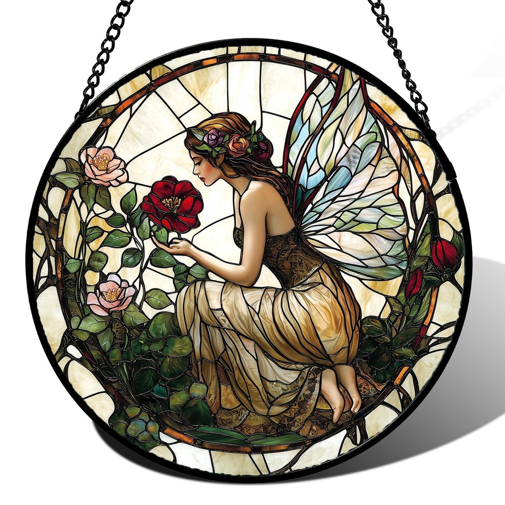 Stained Glass Butterfly Flower Suncatcher for Home Decor & Garden Gifts