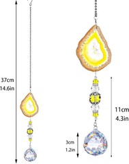 Multi-Purpose Crystal Ball Suncatchers with Agate – 3pcs for Stunning Light Play
