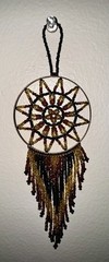 New Handmade Beaded Dreamcatcher. Brown and Black Beads
