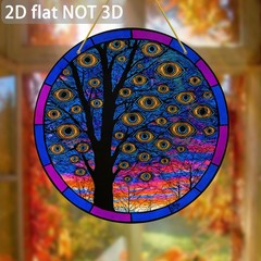 Tree of Life Evil Eye Acrylic Suncatcher Spooky Halloween Window Art Decor Gift