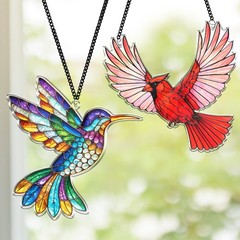 Cardinal Hummingbird Acrylic Suncatchers 6″ Window Hanging Ornaments