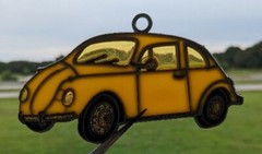 Vintage Stained Glass Effect Acrylic Sun Catcher VW Bug.