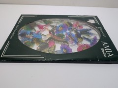 Amia Hand Painted Stained Glass Window Art Panel Sun Catcher Sunflower Butterfly