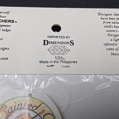 Capriz Shell Cross Desiger Suncatcher Hand Painted NEW Dimensions Vintage 6″