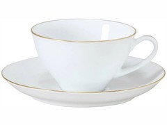 Gold Line (Coupe Shape) Cup & Saucer Set 2 pieces approx. 210ml From Japan
