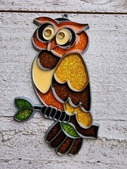 Stained glass look suncatchers vintage metal outlines five birds to choose from