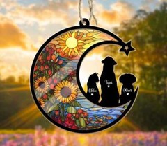 Custom Pet Suncatcher, Custom Dog Memorial Suncatcher, Pet Loss Gift, Cat Memori