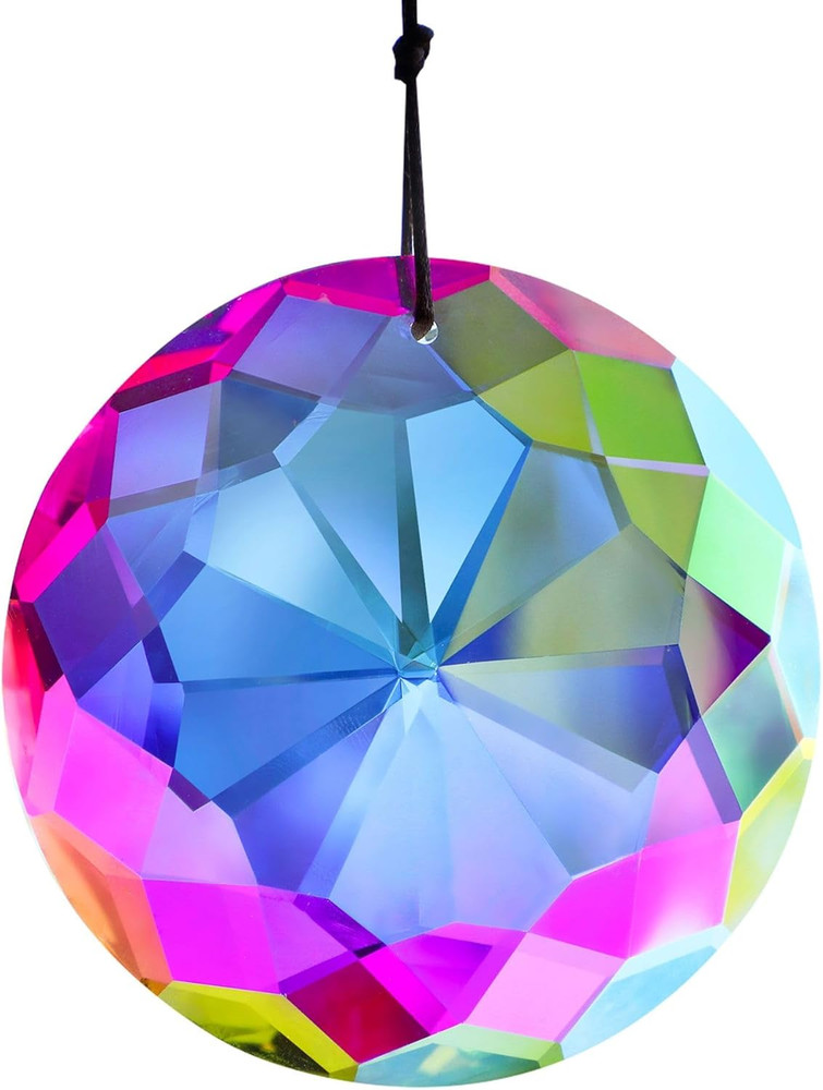 3” Crystal Prism Suncatcher for Windows Hanging AB Color Glass Crystal Sun Catc
