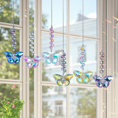 6Pcs Crystal Butterfly Suncatchers Hanging Ornaments, Rainbow Maker Sun Catchers