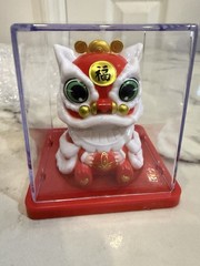 Red Solar powered Lion Dance Toy Figuire 2.5”H,New!