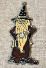 Stained Glass Style Wizard MERLIN SUNCATCHER Christmas Ornament 6″×2.5″ Fantasy