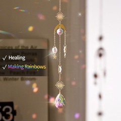 Louxiar 4PK Crystal Suncatcher for Windows Hanging Decor, Prism Sun 4pk, 4pk