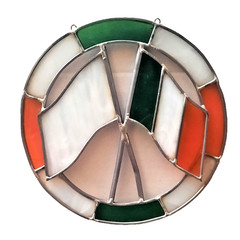 Stained Glass Irish Flag Window Hanging Suncatcher Ireland Irish Good Luck