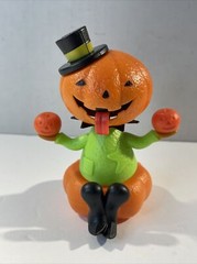 SOLAR DANCING SWINGING HALLOWEEN PUMPKIN HEAD BOBBLE HEAD SUN CATCHER 2015
