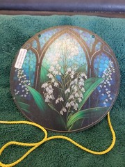 SunCatcher Acrylic 5.9” Round ~ Stained Glass Look~LILIES ~ CORD Incl.