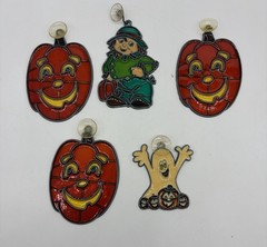 Vintage Stained Glass Sun Catcher Hand Made Halloween Fall Autumn Lot Of 10