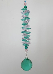 30mm Antique Green Crystal Ball & Pink Suncatcher made with Swarovski – Gift Box
