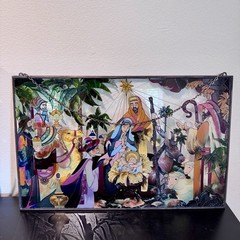 2003 Joan Baker Suncatcher Nativity Scene Religious Christian Birth Of Christ